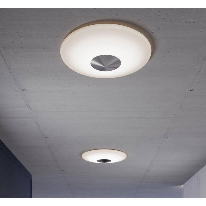 AFX Lighting Alpine 1 Light 17" Flush Mount, Satin Nickel/White
