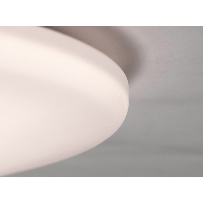 AFX Lighting Alpine 1 Light 17" Flush Mount, Satin Nickel/White