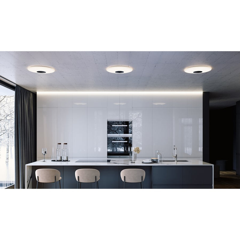 AFX Lighting Alpine 1 Light 21" Flush Mount, Black/White