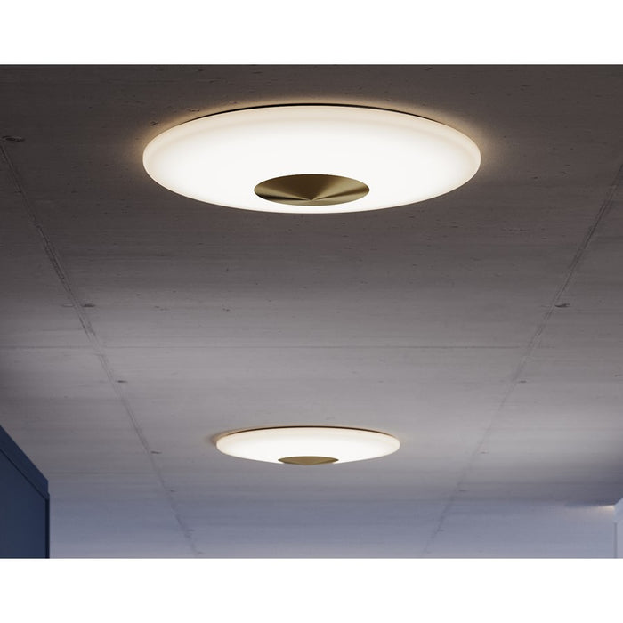 AFX Lighting Alpine 1Lt 21" Flush Mount, Antique Brass/White