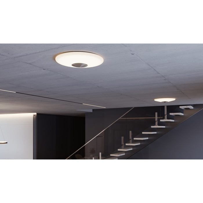 AFX Lighting Alpine 1 Light 21" Flush Mount, Satin Nickel/White