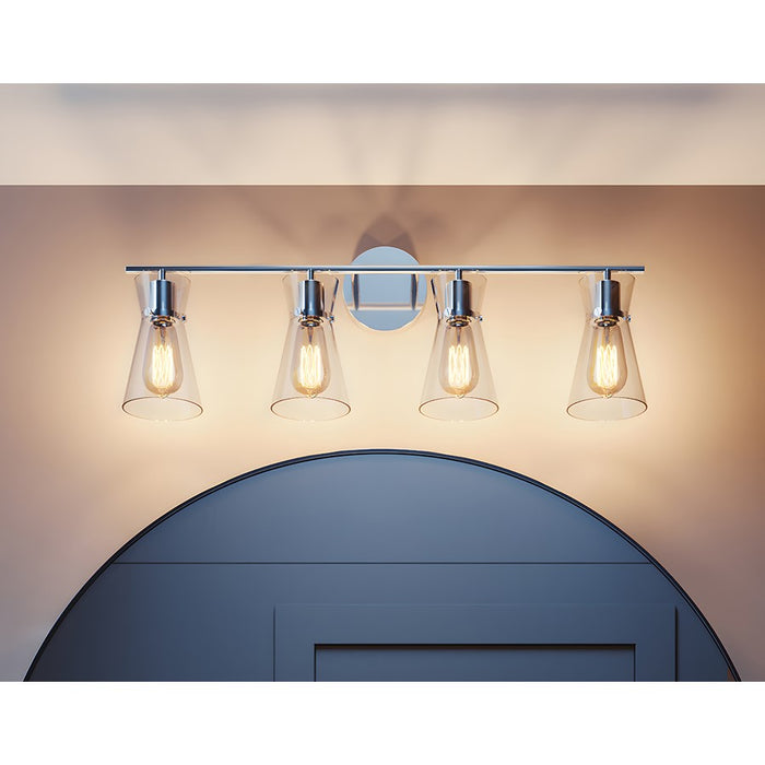 AFX Lighting Amanda 4 Light Vanity, Medium Base, Chrome/Clear