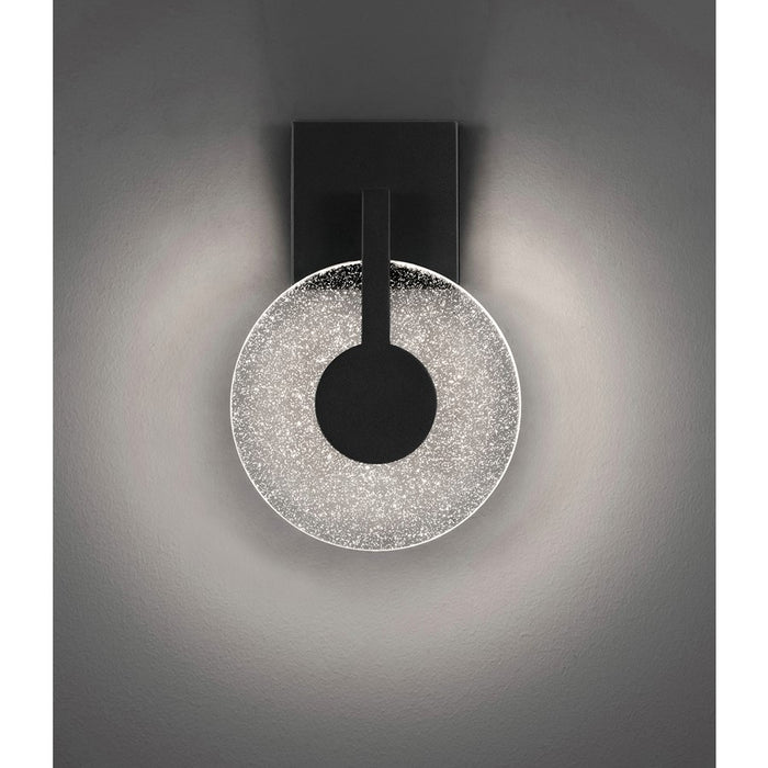 AFX Lighting Apollo 1 Light 12" LED Sconce, Black/Clear