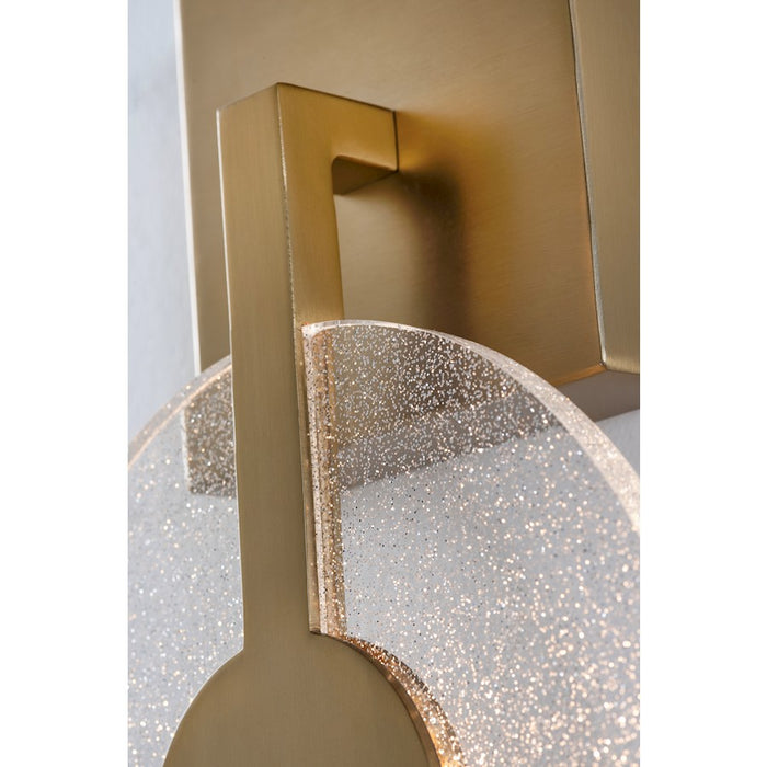 AFX Lighting Apollo 1 Light 12" LED Sconce, Brass/Clear