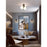 AFX Lighting Arren 3Lt Semi-Flush Mount, Black/Brass/White