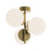AFX Lighting Arren 3Lt Semi-Flush Mount, Antique Brass/White