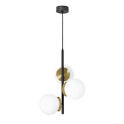 AFX Lighting Arren 3 Light Pendant, Black/Antique Brass/White - ARNP17LAJD4BKLB