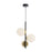 AFX Lighting Arren 3 Light Pendant, Black/Antique Brass/White
