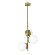 AFX Lighting Arren 3 Light Pendant, Light Antique Brass/White - ARNP17LAJD4LB