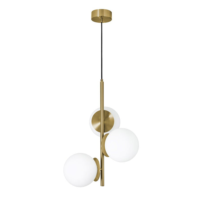 AFX Lighting Arren 3 Light Pendant, Light Antique Brass/White - ARNP17LAJD4LB