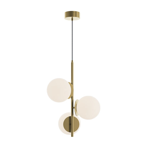 AFX Lighting Arren 3 Light Pendant, Light Antique Brass/White