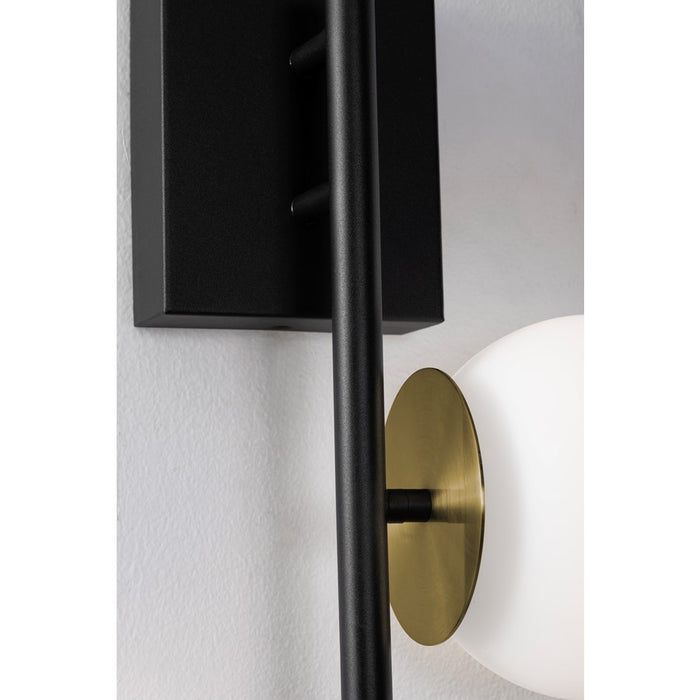 AFX Lighting Arren 2Lt Sconce, Black/Antique Brass/White