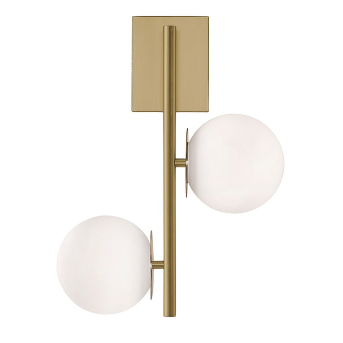 AFX Lighting Arren 2 Light Sconce, Light Antique Brass/White - ARNS1318LAJD4LB