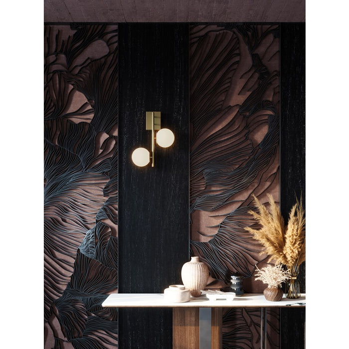 AFX Lighting Arren 2 Light Sconce, Light Antique Brass/White