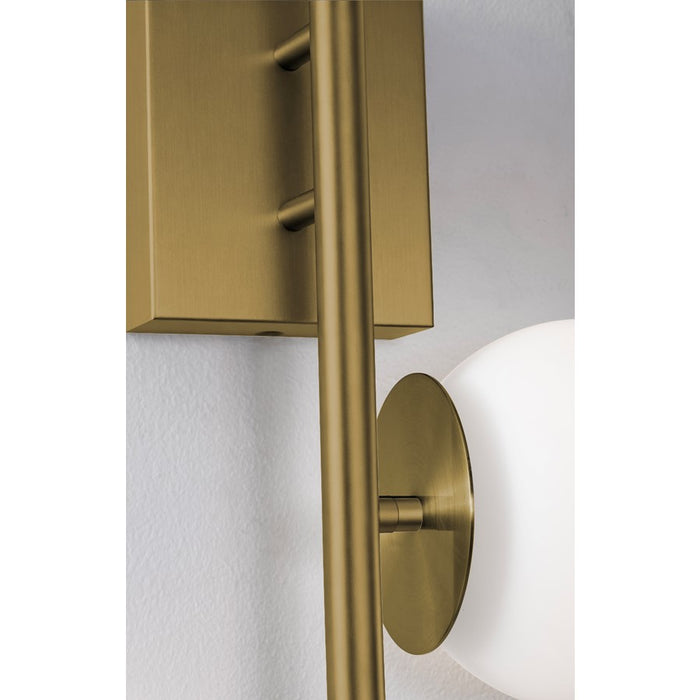 AFX Lighting Arren 2 Light Sconce, Light Antique Brass/White