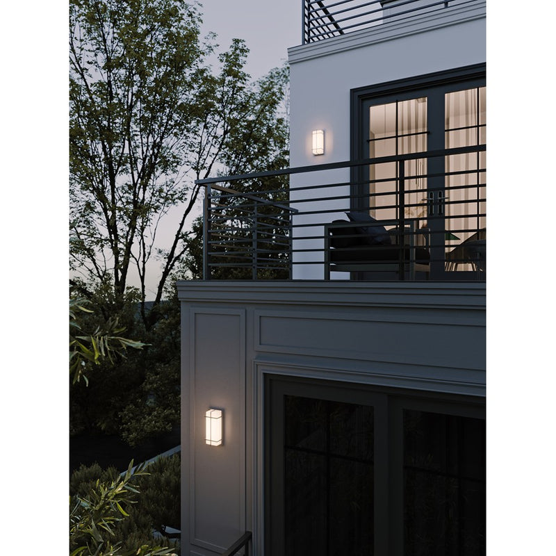 AFX Lighting August 1LT 12'' LED Outdoor Sconce, Nickel/White