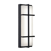 AFX Lighting August 1LT 20'' LED Outdoor Sconce, Black/White - AUGW0720LAJMVBK