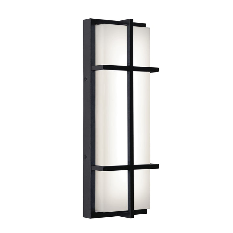 AFX Lighting August 1LT 20'' LED Outdoor Sconce, Black/White - AUGW0720LAJMVBK