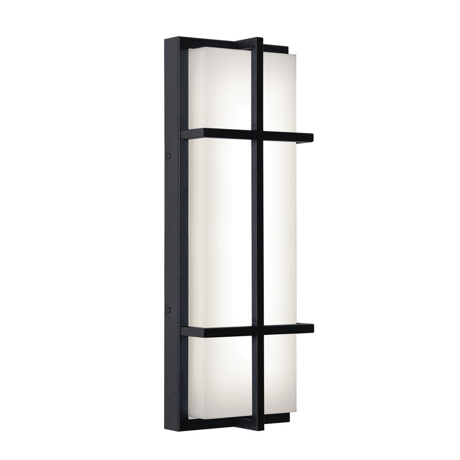 AFX Lighting August 1LT 20'' LED Outdoor Sconce, Black/White - AUGW0720LAJMVBK