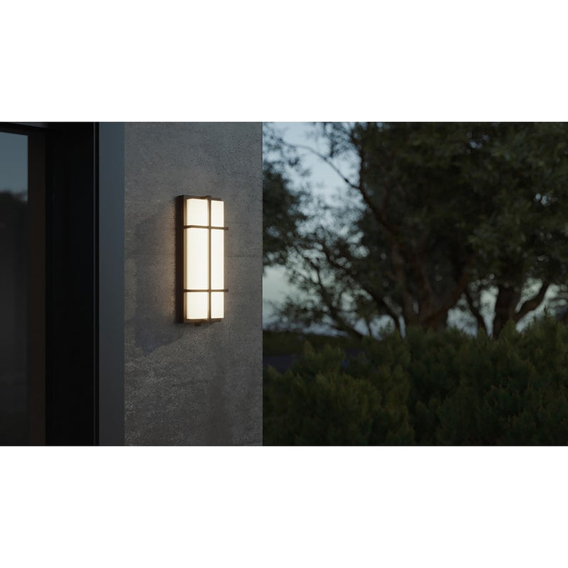 AFX Lighting August 1LT 20'' LED Outdoor Sconce, Black/White