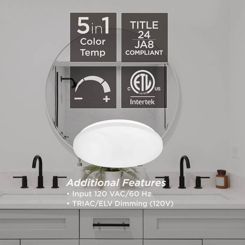 AFX Lighting Aurora 1 Light 15" Flush Mount, White/White