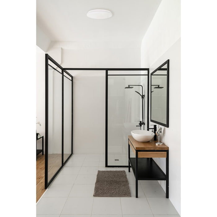 AFX Lighting Aurora 1 Light 19" Flush Mount, White/White