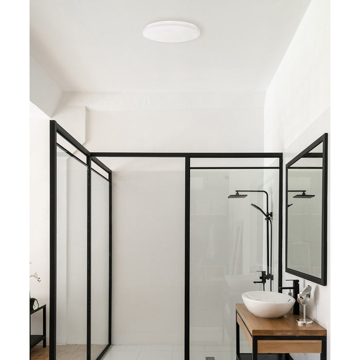 AFX Lighting Aurora 1 Light 19" Flush Mount, White/White