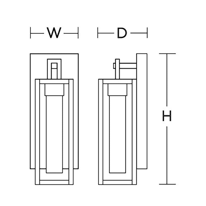 AFX Lighting Avery 1Lt 19" LED Outdoor Wall Sconce/20W, BK/WH