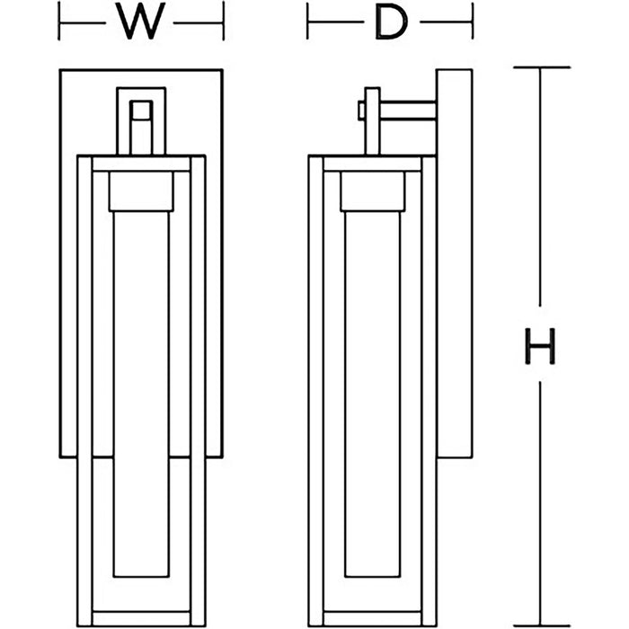 AFX Lighting Avery 1Lt 24" LED Outdoor Wall Sconce/25W, BK/WH