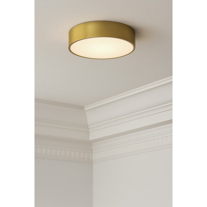 AFX Lighting Bailey 1Lt 12" Flush Mount, Antique Brass/Frosted
