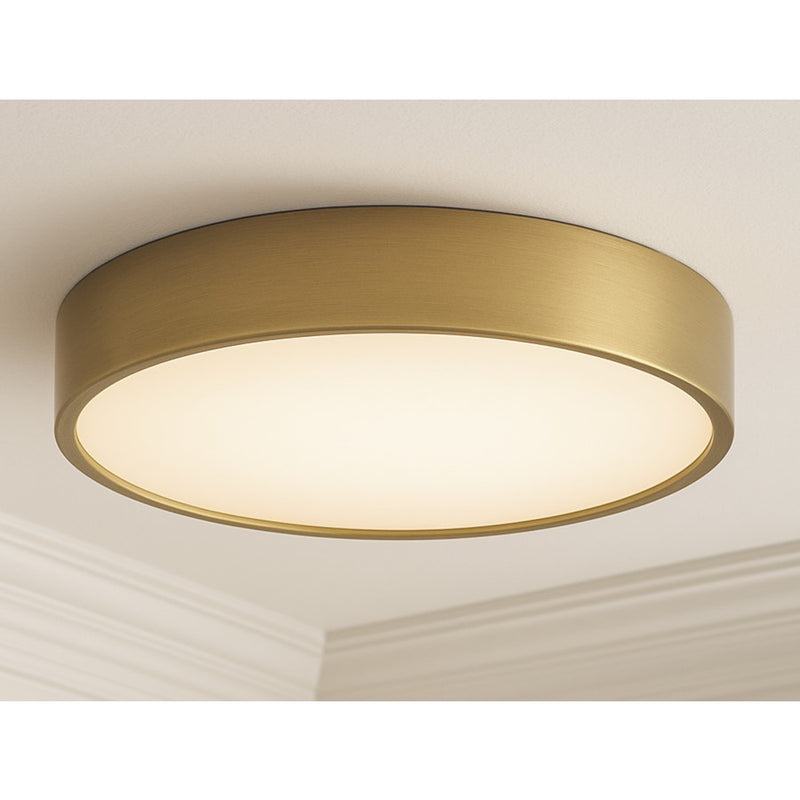 AFX Lighting Bailey 1Lt 14" Flush Mount, Antique Brass/Frosted