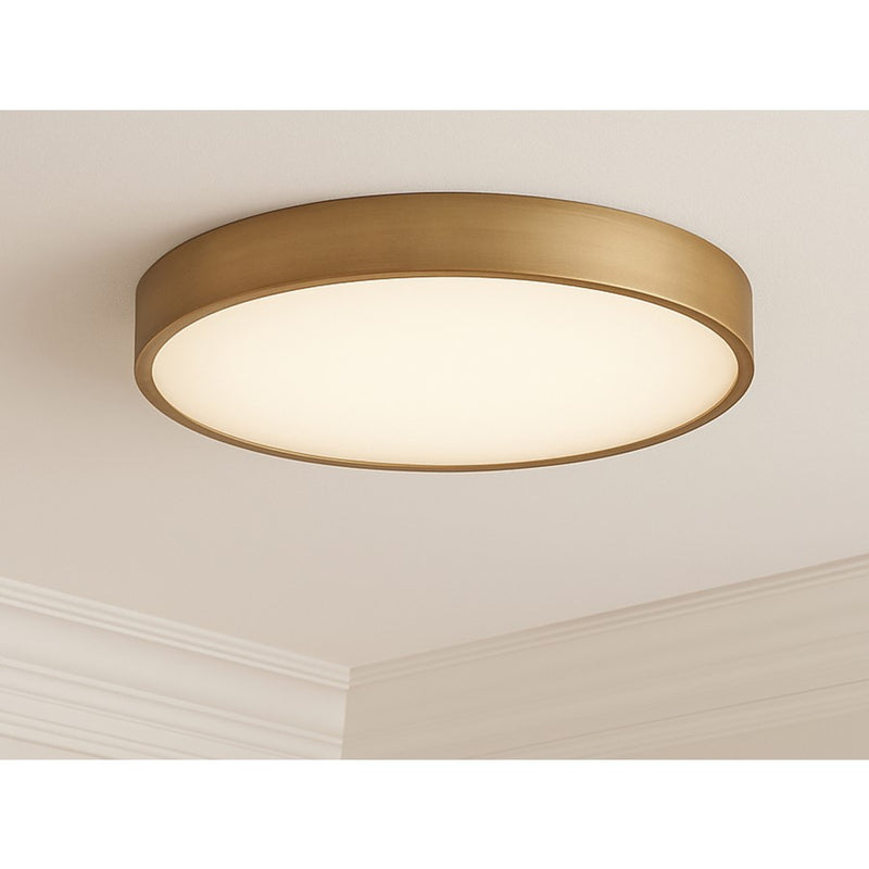 AFX Lighting Bailey 1Lt 19" Flush Mount, Antique Brass/Frosted
