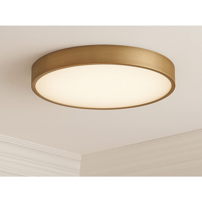 AFX Lighting Bailey 1Lt 19" Flush Mount, Antique Brass/Frosted
