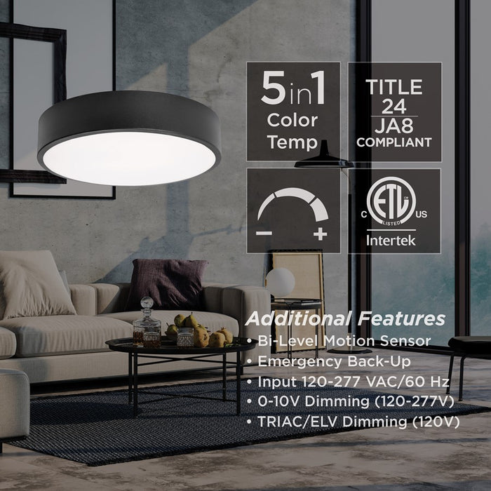 AFX Lighting Bailey 1Lt 19" LED Ceiling Light, Nickel/Frosted