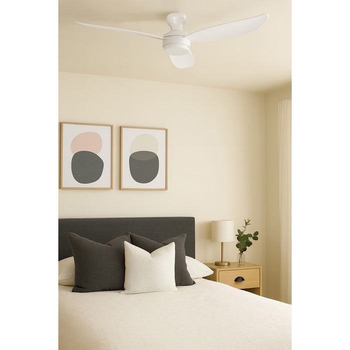 AFX Lighting Banks 1Lt 52" 3 Blade LED Fan, WH/FR/Remote