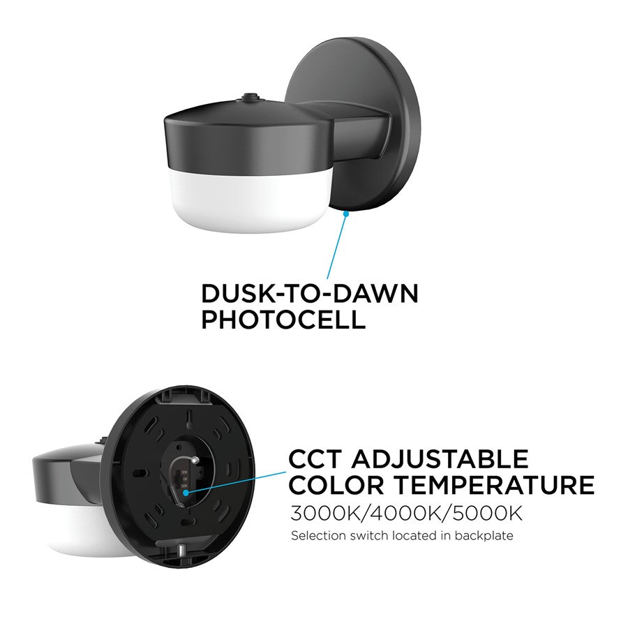 AFX Lighting Benton 1LT 5'' LED Outdoor Sconce, Black/White