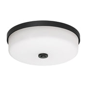 AFX Boswell 10in LED Flush Mount | Modern Black and White Glass | Bedroom & Hallway | 10.25 x 10.25 x 3.25 in | Model BOSF11LAJD1BK