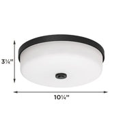 AFX Boswell 10in LED Flush Mount | Modern Black and White Glass | Bedroom & Hallway | 10.25 x 10.25 x 3.25 in | Model BOSF11LAJD1BK