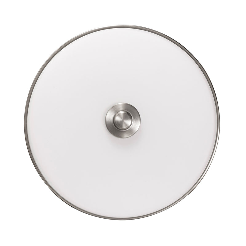 AFX Boswell 10in LED Flush Mount | Modern Satin Nickel and White Glass | Bedroom & Hallway | 10.25 x 10.25 x 3.25 in | Model BOSF11LAJD1SN