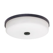AFX Boswell 13in LED Flush Mount | Transitional Black and White Glass | Bedroom & Hallway Ceiling Light | 1700 Lumens, 5-CCT | Model BOSF14LAJD1BK