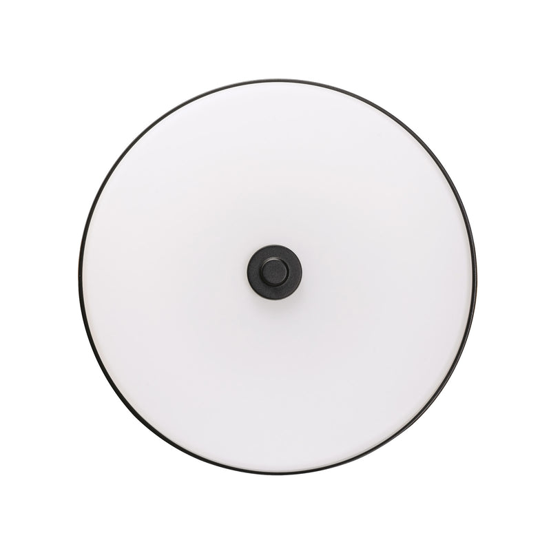 AFX Boswell 13in LED Flush Mount | Transitional Black and White Glass | Bedroom & Hallway Ceiling Light | 1700 Lumens, 5-CCT | Model BOSF14LAJD1BK