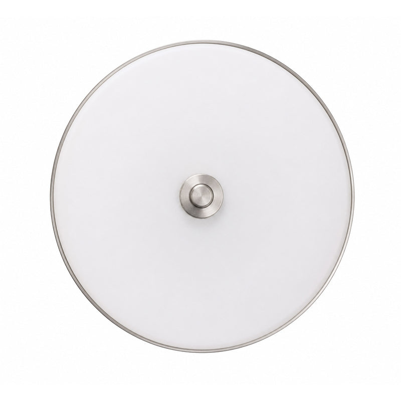 AFX Boswell 13in LED Flush Mount | Transitional Satin Nickel and White Glass | Bedroom & Hallway Ceiling Light | 1700 Lumens | Model BOSF14LAJD1SN