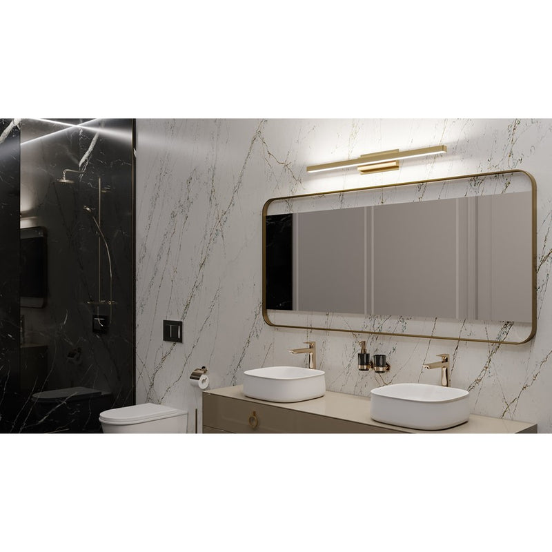 AFX Lighting Brock 2LT 36'' LED Vanity, Satin Brass/White