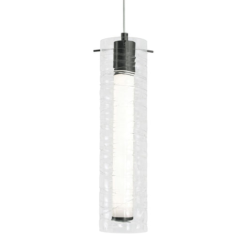 AFX Lighting Bari 1Lt 4" LED Pendant, Black/Clear - BRIP04LAJUDBK