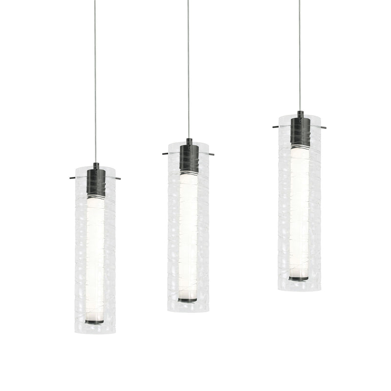 AFX Lighting Bari 3 Light 36" Linear Pendant, Black/Clear