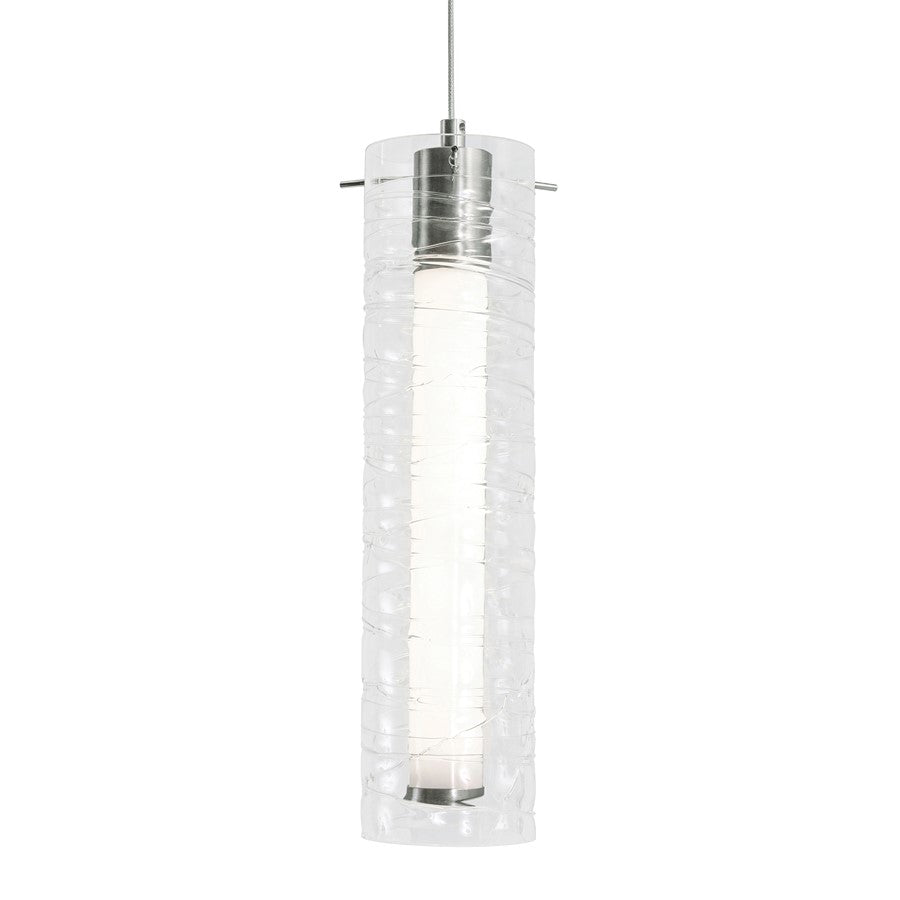 AFX Lighting Bari 1Lt 4" LED Pendant, Nickel/Clear - BRIP04LAJUDSN