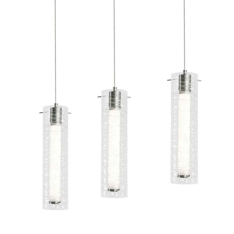 AFX Lighting Bari 3Lt 36" Linear Pendant, Satin Nickel/Clear
