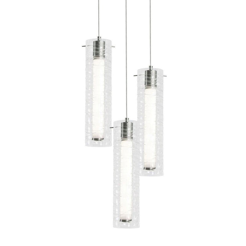 AFX Lighting Bari 3Lt 18" Multi Pendant, Satin Nickel/Clear