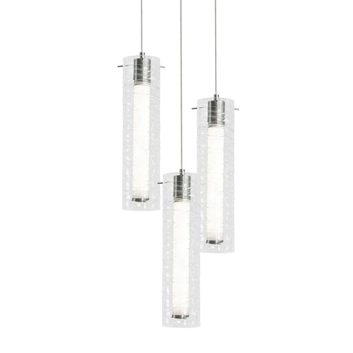AFX Lighting Bari 3Lt 18" Multi Pendant, Satin Nickel/Clear