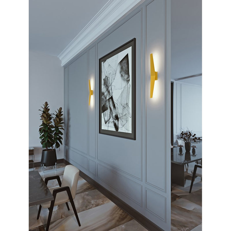 AFX Lighting Brink 1 Light 24" LED Wall Sconce, Gold/White